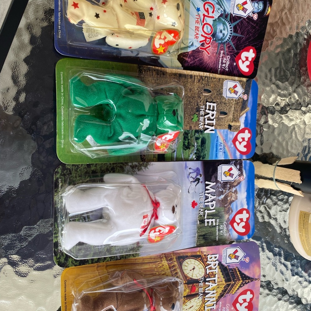 Ty Beanie Babies Bears - Glory, Erin, Maple, Britannia